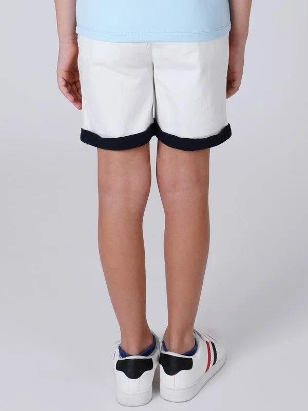 One Friday White and Blue Shorts