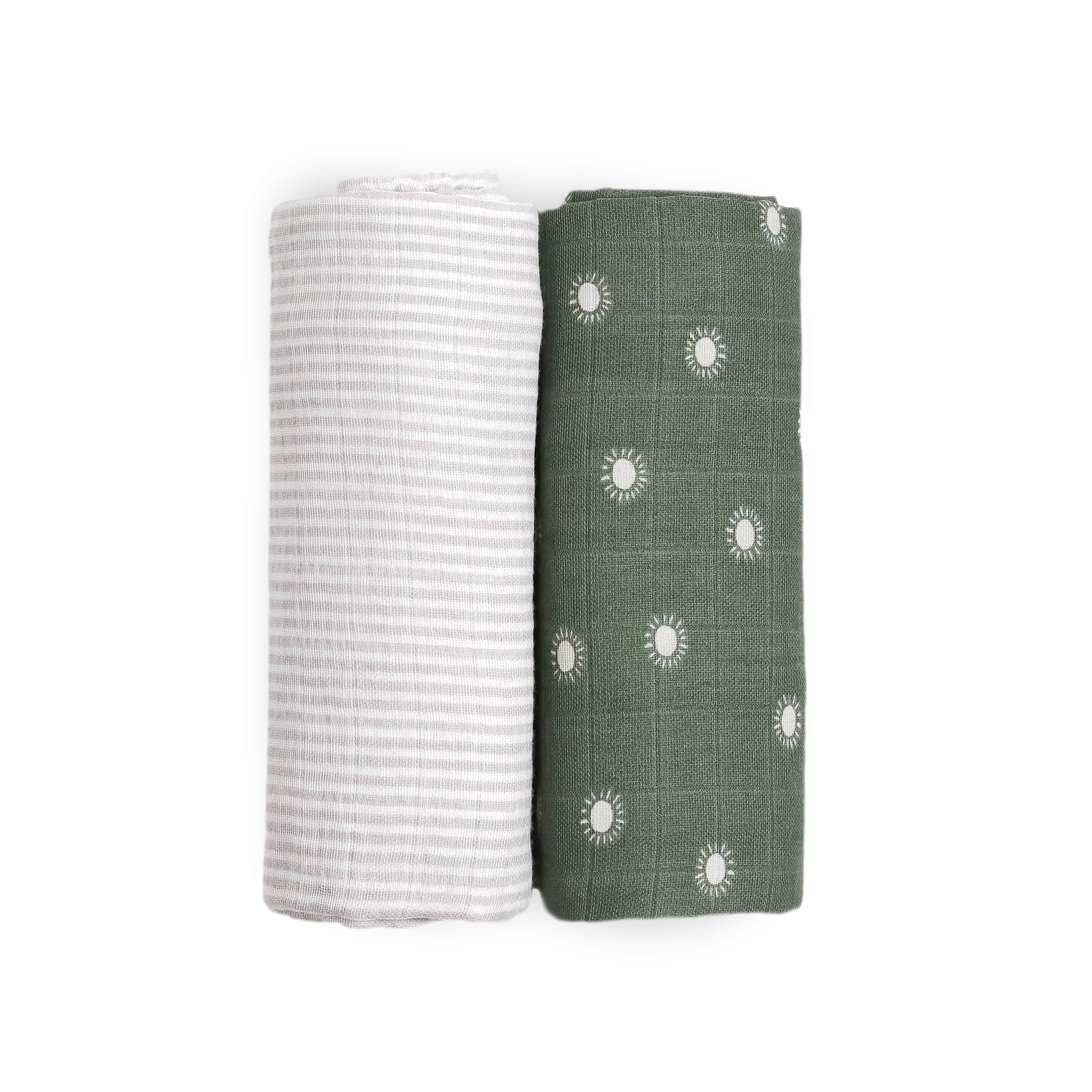 Organic Cotton Muslin Swaddle Blanket 2 Pack - Sage Suns