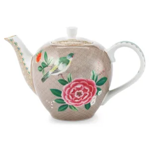 Pip Studio Blushing Birds Large 1.6L Teapot - Khaki