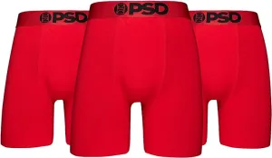 PSD Men's Cttn 3-Pack-Red On Red Boxer Briefs