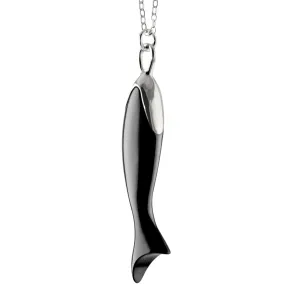 "Perseverance" Black Ceramic and Sterling Silver Fish