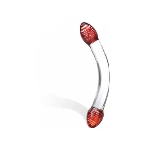 Red Head Glass Double Dildo