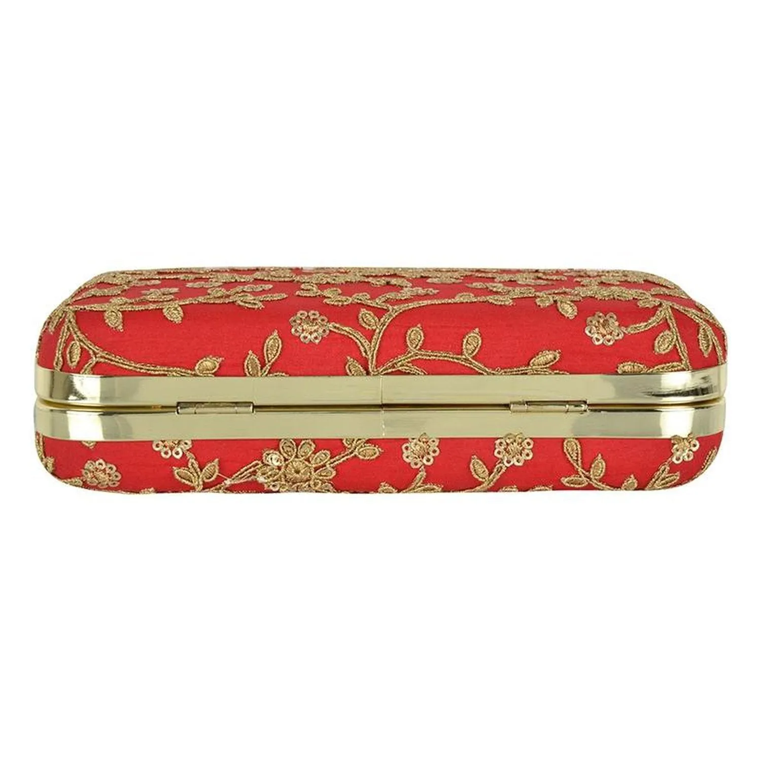 Red with Golden Embroidery Party wear Designer Women Clutch