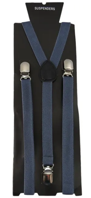 Slim Solid Gray Suspenders