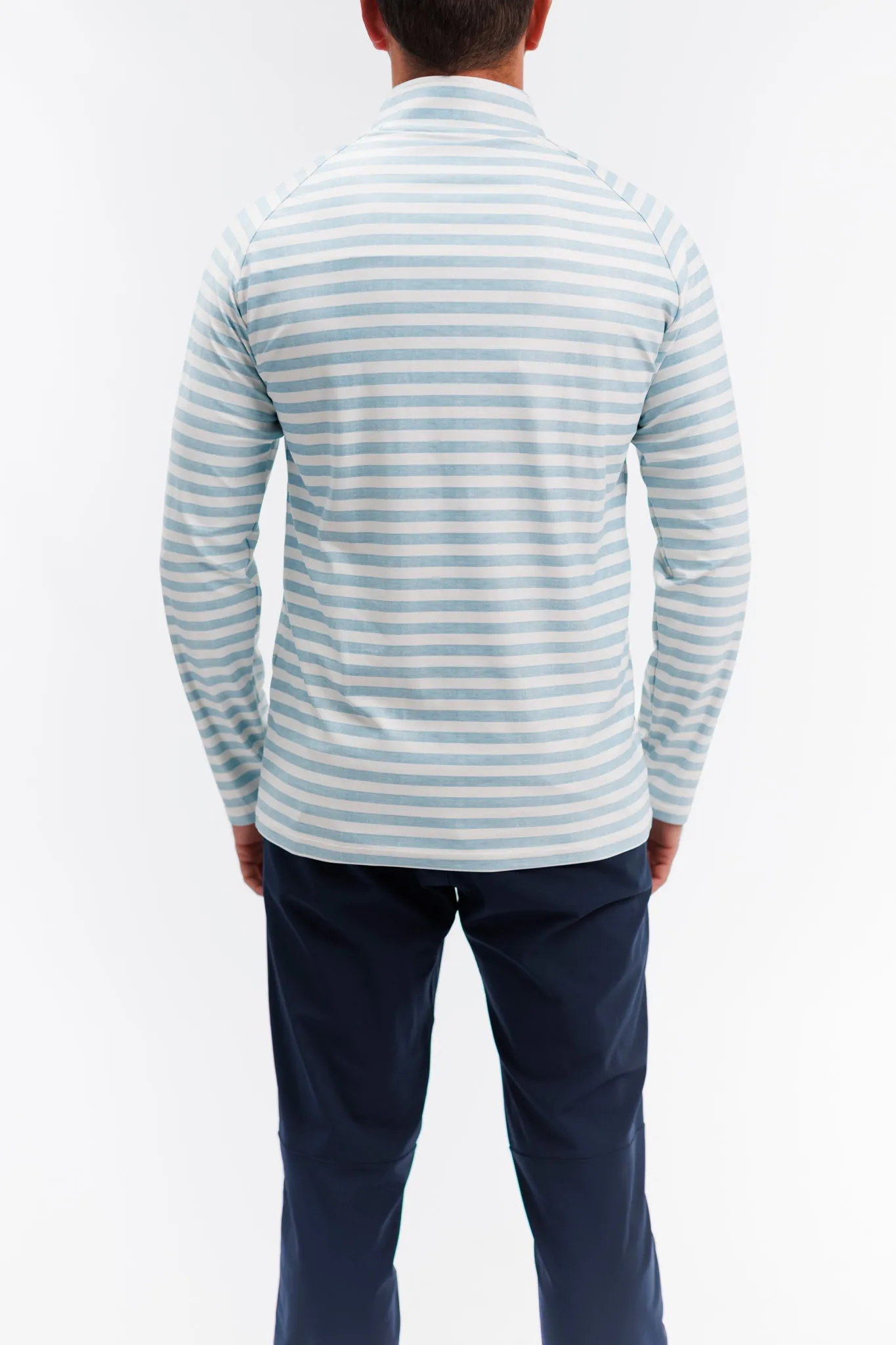 The Captain 1/4 Zip - Lagoon Stripe