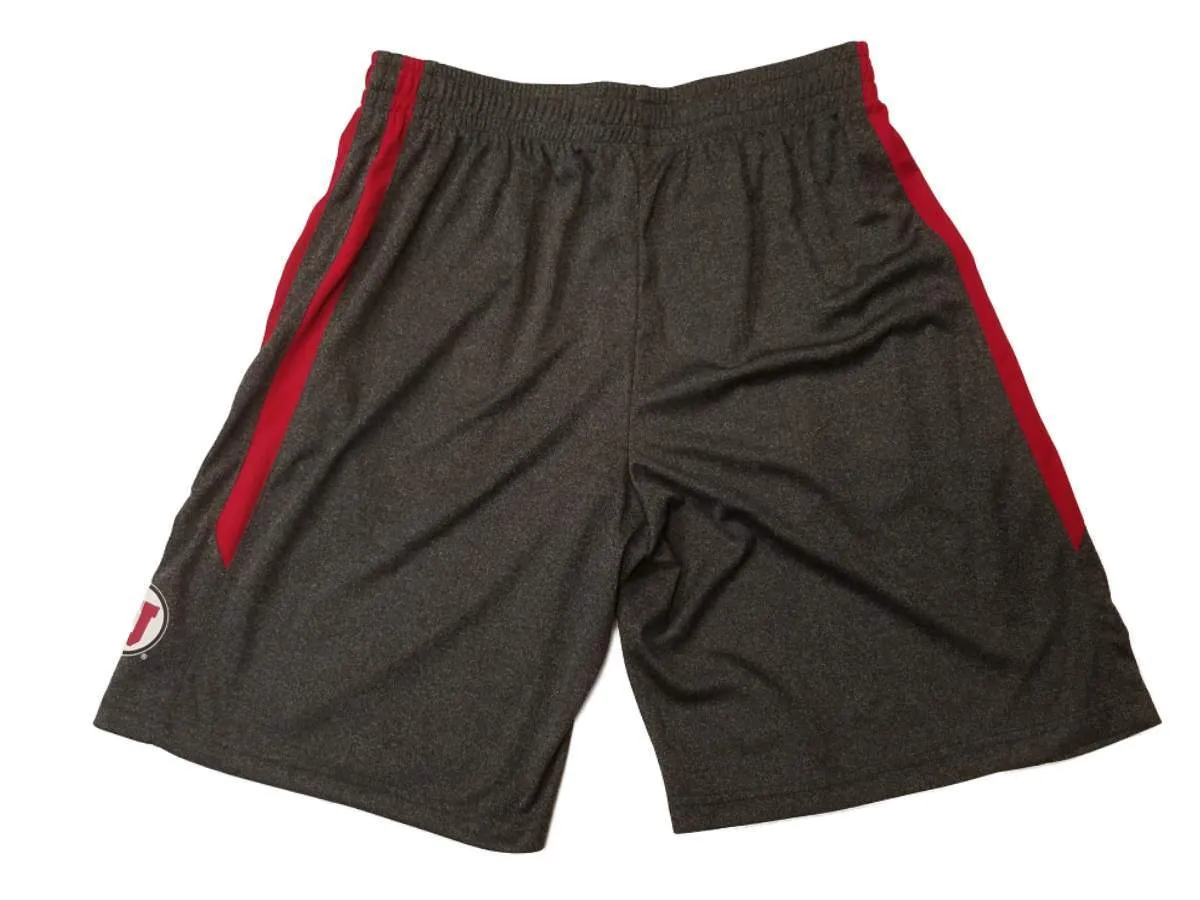 Utah Utes Colosseum Gray & Red Athletic Drawstring Shorts with Pockets (L)