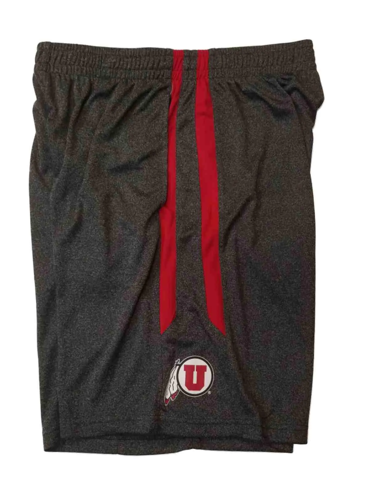 Utah Utes Colosseum Gray & Red Athletic Drawstring Shorts with Pockets (L)