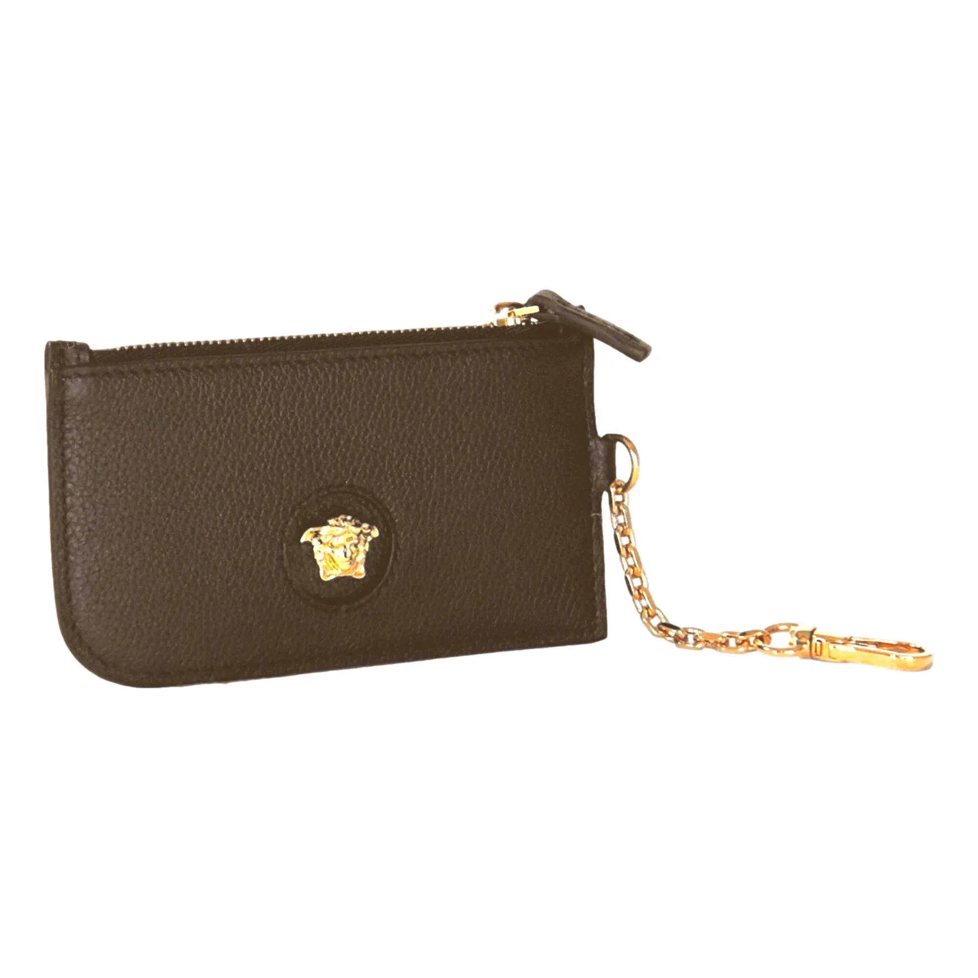 Versace La Medusa Khaki Vitello Card Case Key Chain