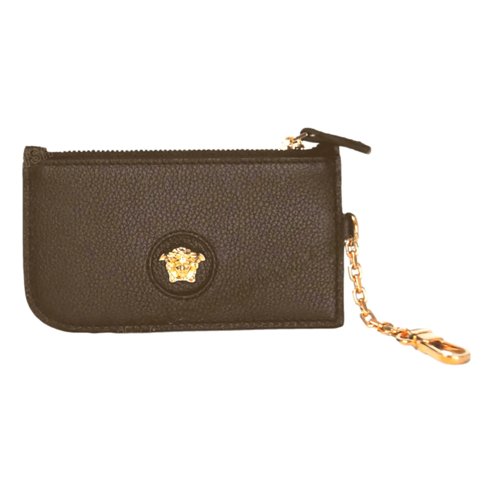 Versace La Medusa Khaki Vitello Card Case Key Chain