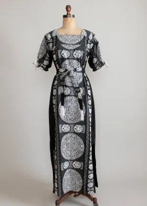 Vintage 1960s Miss Elliette Embroidered Ethnic Caftan Dress