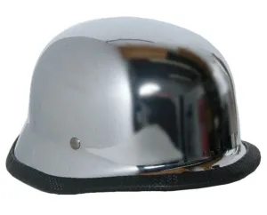 Z3010  NOVELTY GERMAN CHROME HELMET - SHINY NON- DOT